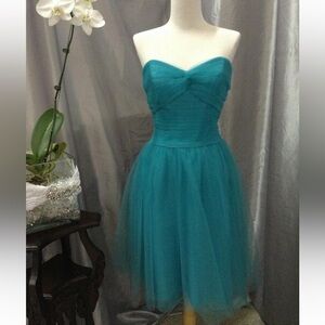 Elegant Teal Strapless Dress